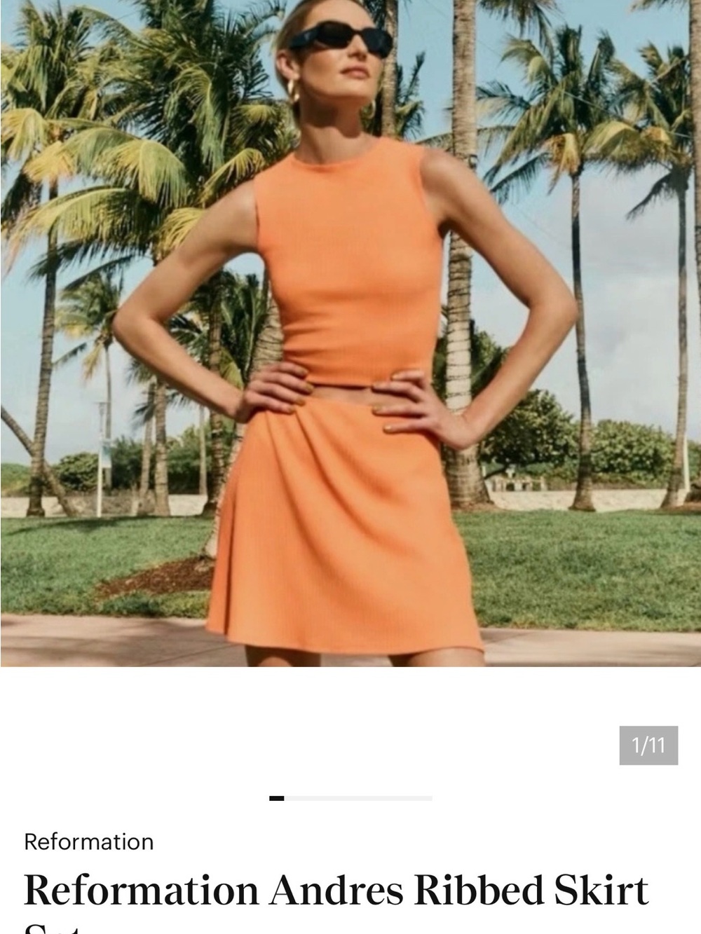 Reformation Andres Ribbed Skirt Set